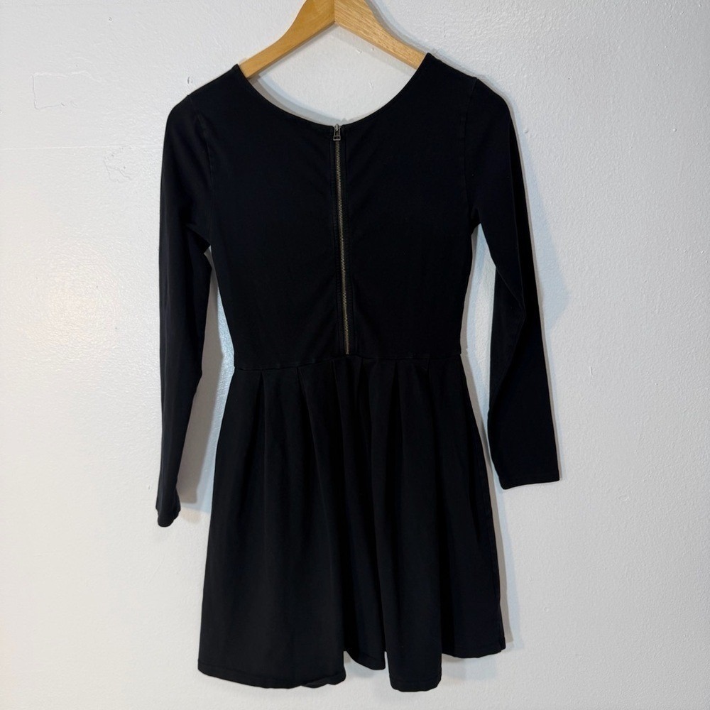 Talula Black Long-Sleeve Scoop Neck Fit & Flare Dress - Picture 2 of 8